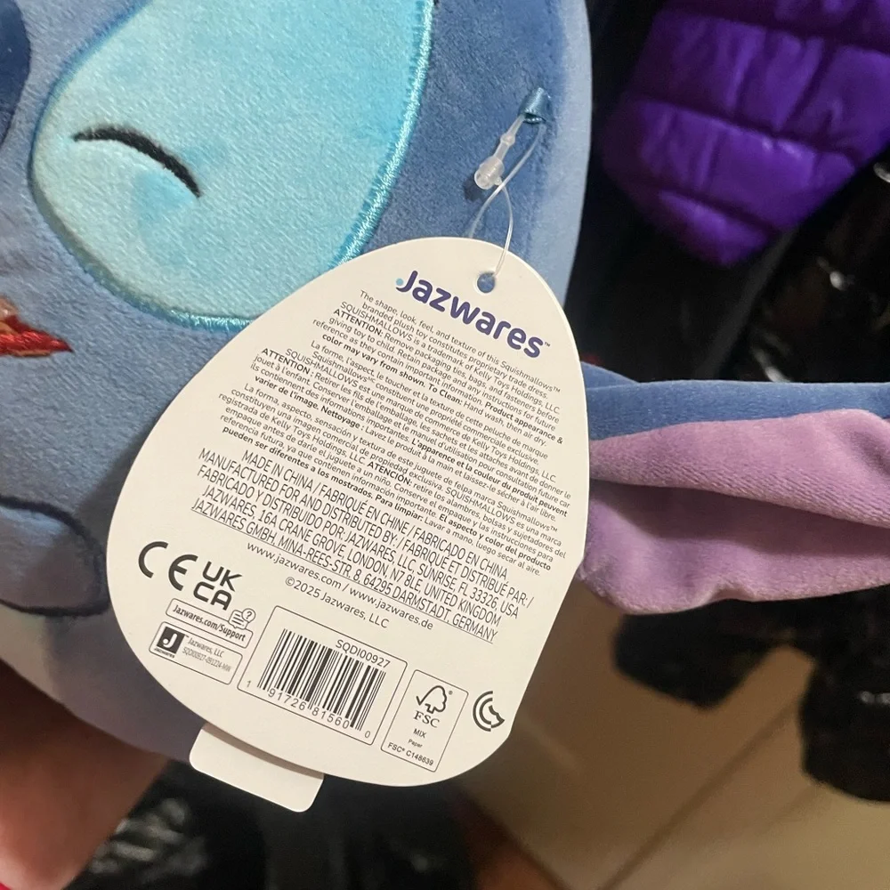 Easter Squishmallow Disney Stitch Eating Chocolate Bunny Wearing Bunny Ears